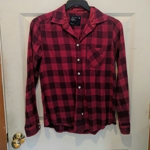 Pink/red American Eagle light weight flannel